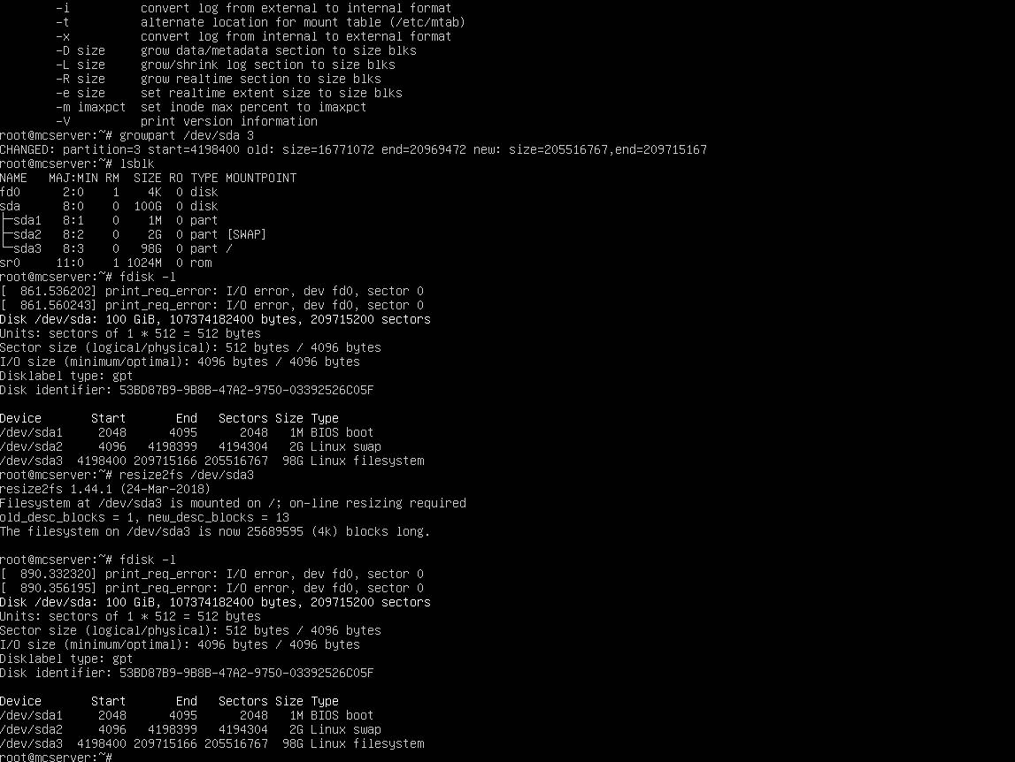 Linux在线扩展增加分区容量
