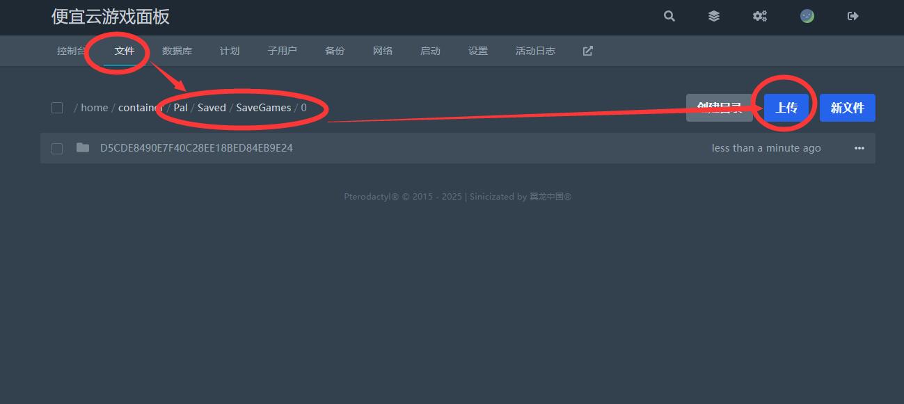 上传存档